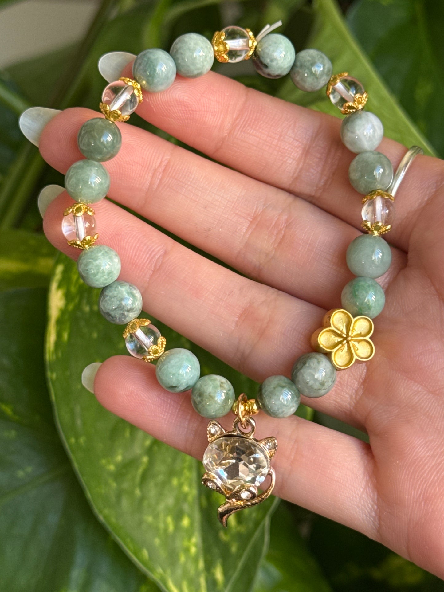 Jade & Clear Quartz Bracelet