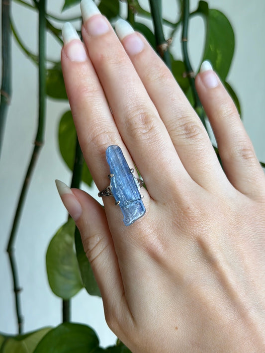 Kyanite Polished Blade Adjustable Ring