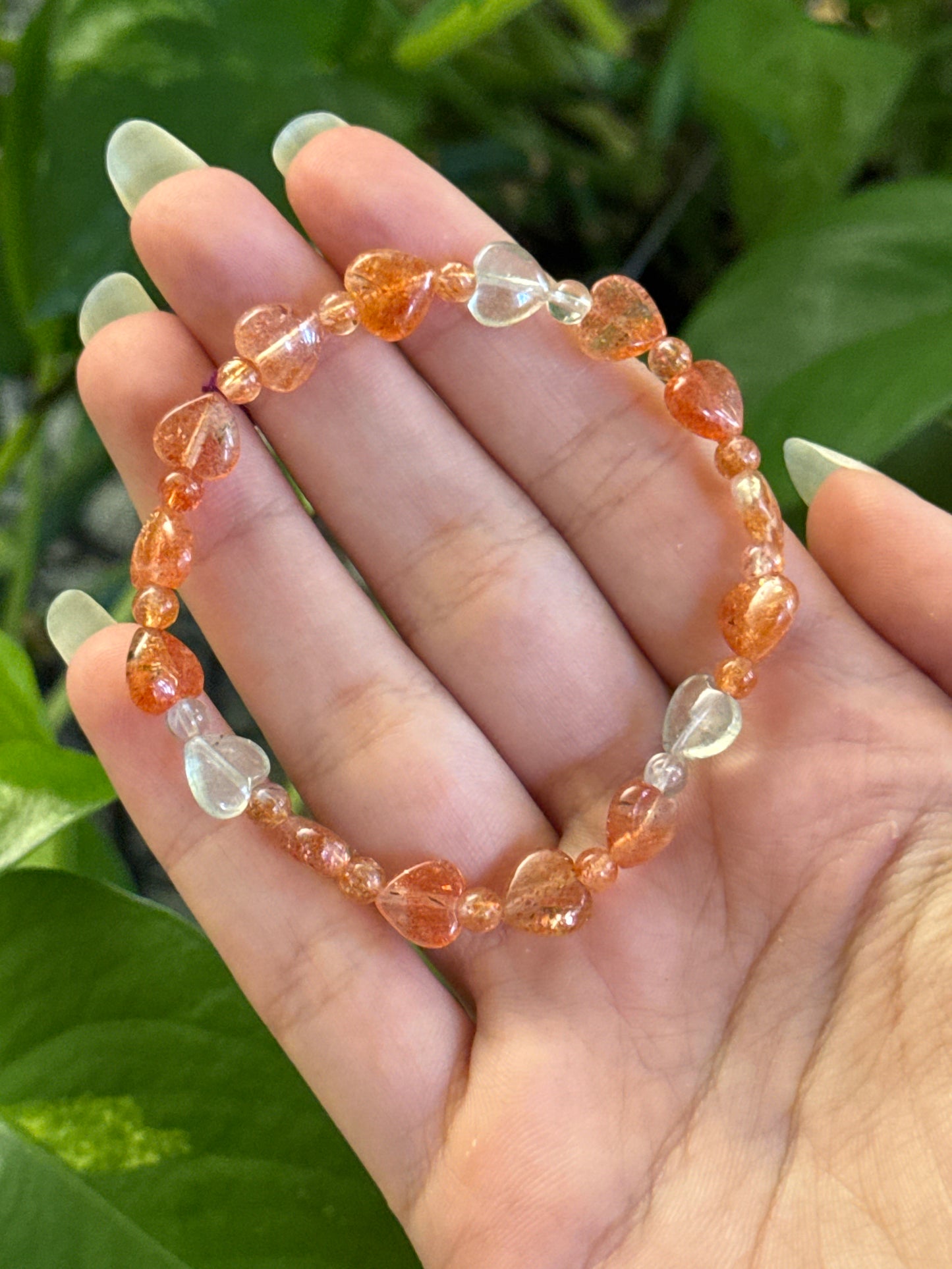 Super Sparkly Arusha Sunstone Heart Bracelet *see vid for flash*