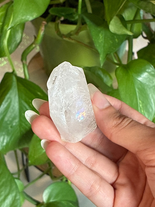 Clear Quartz Point with Rainbows