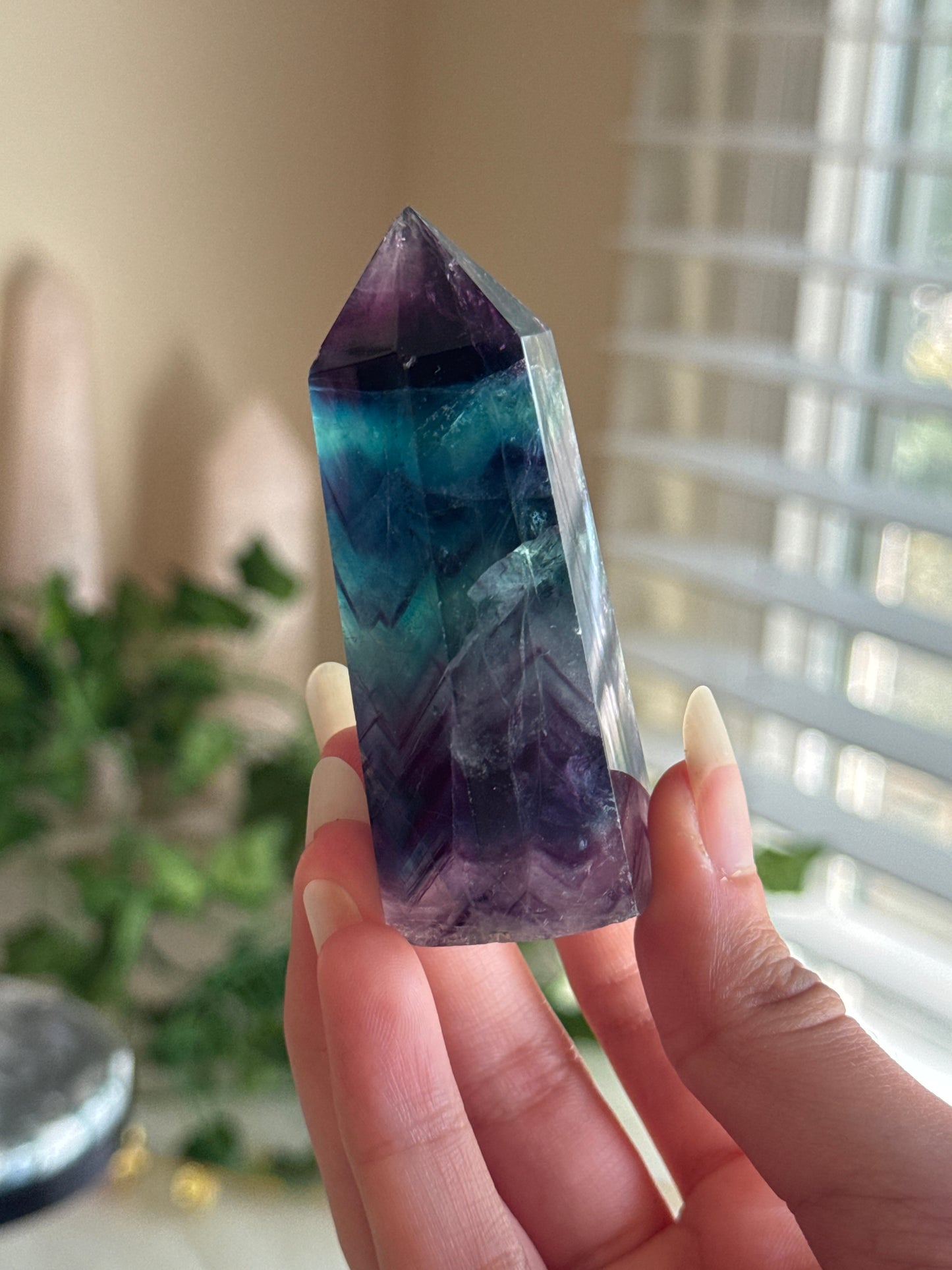 Deep Blue & Purple Fluorite Tower