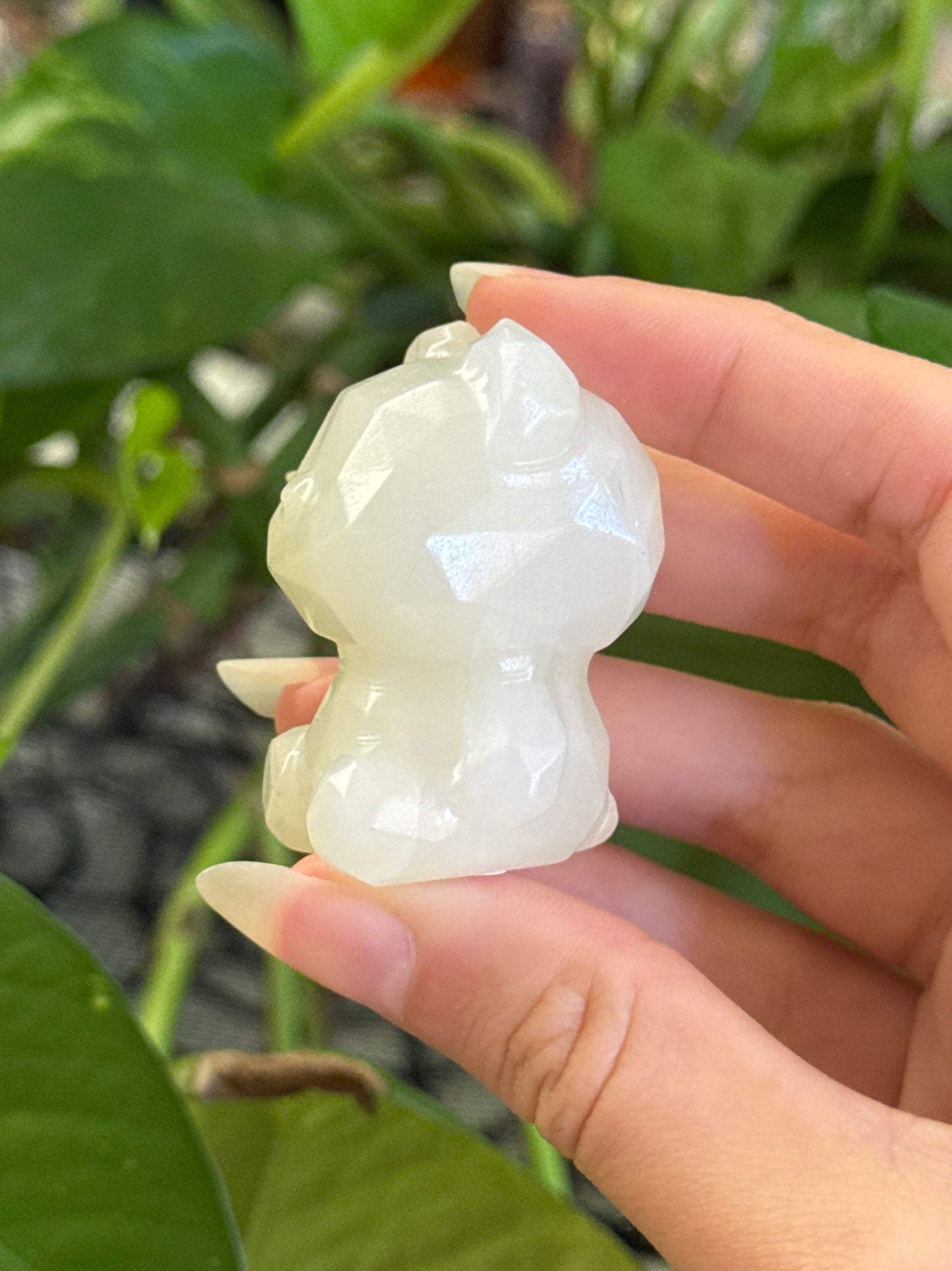 White Calcite Geometric Bear