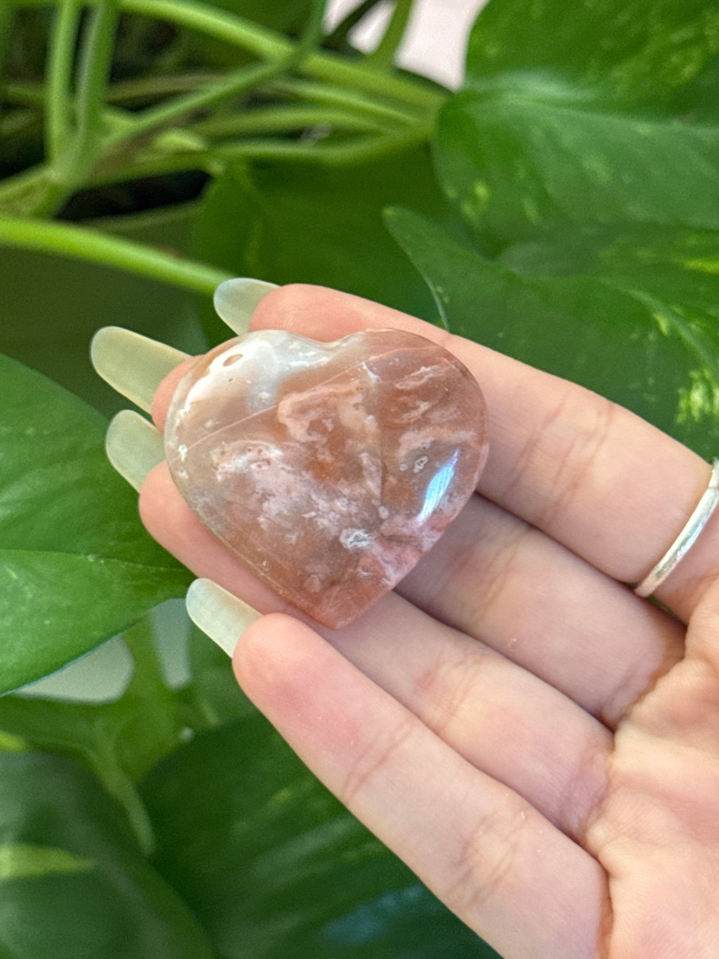 Pink Sea Jasper Heart