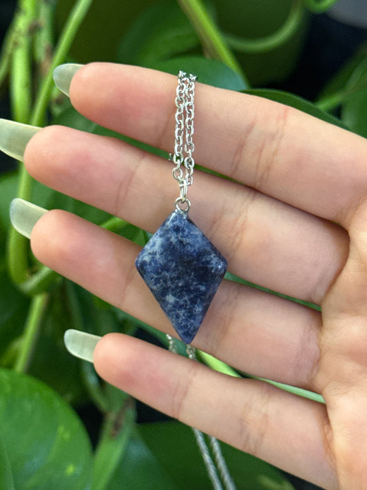 Sodalite Diamond Necklace