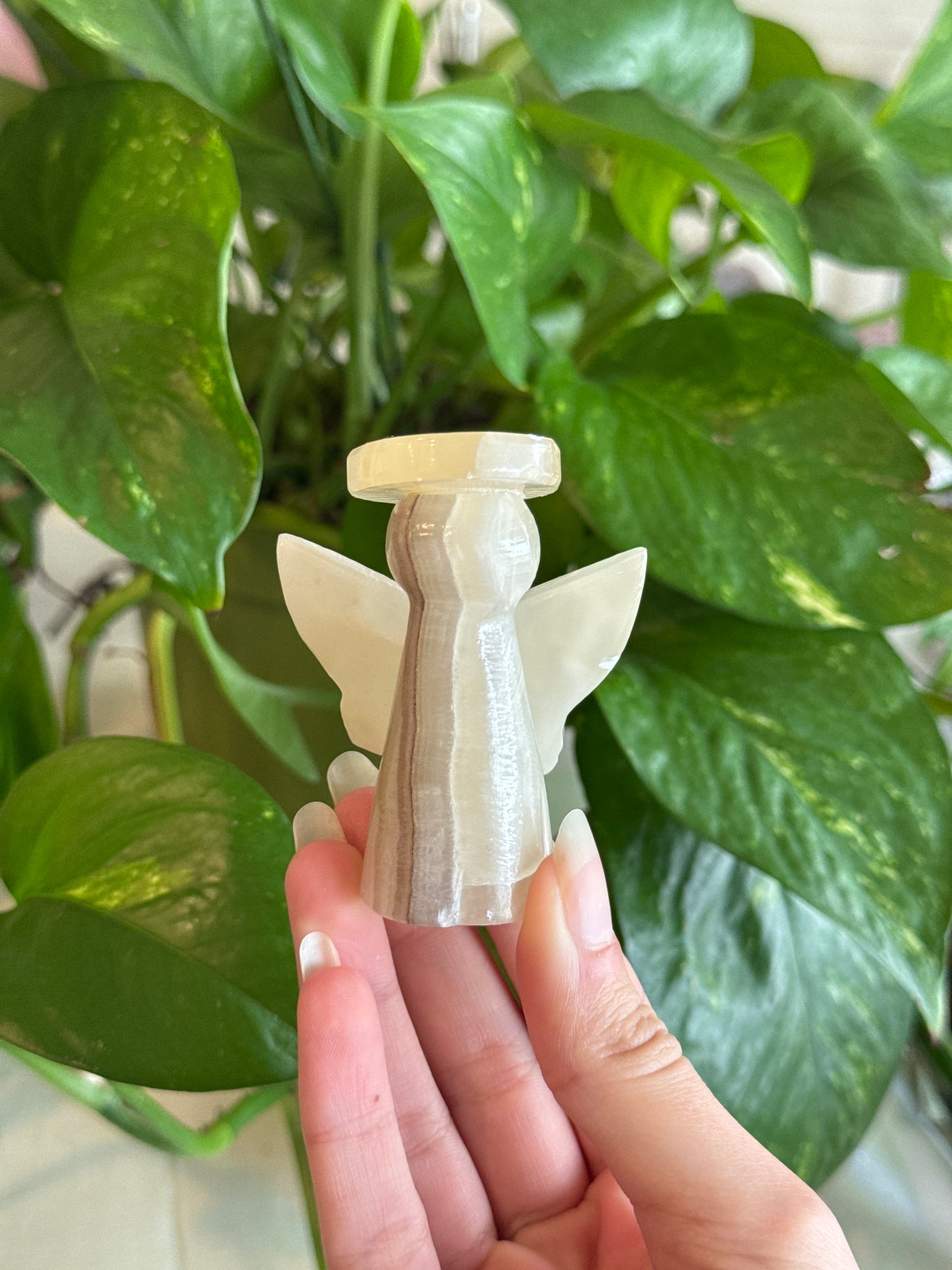 Banded Onyx Angel Carving