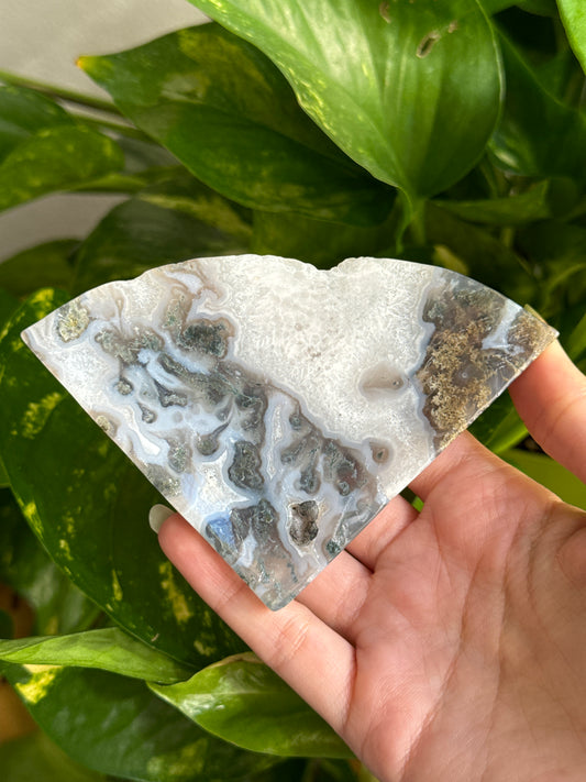 Moss Agate Triangle Jewelry Dish