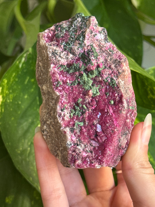 Pink Cobalto Calcite & Malachite Specimen