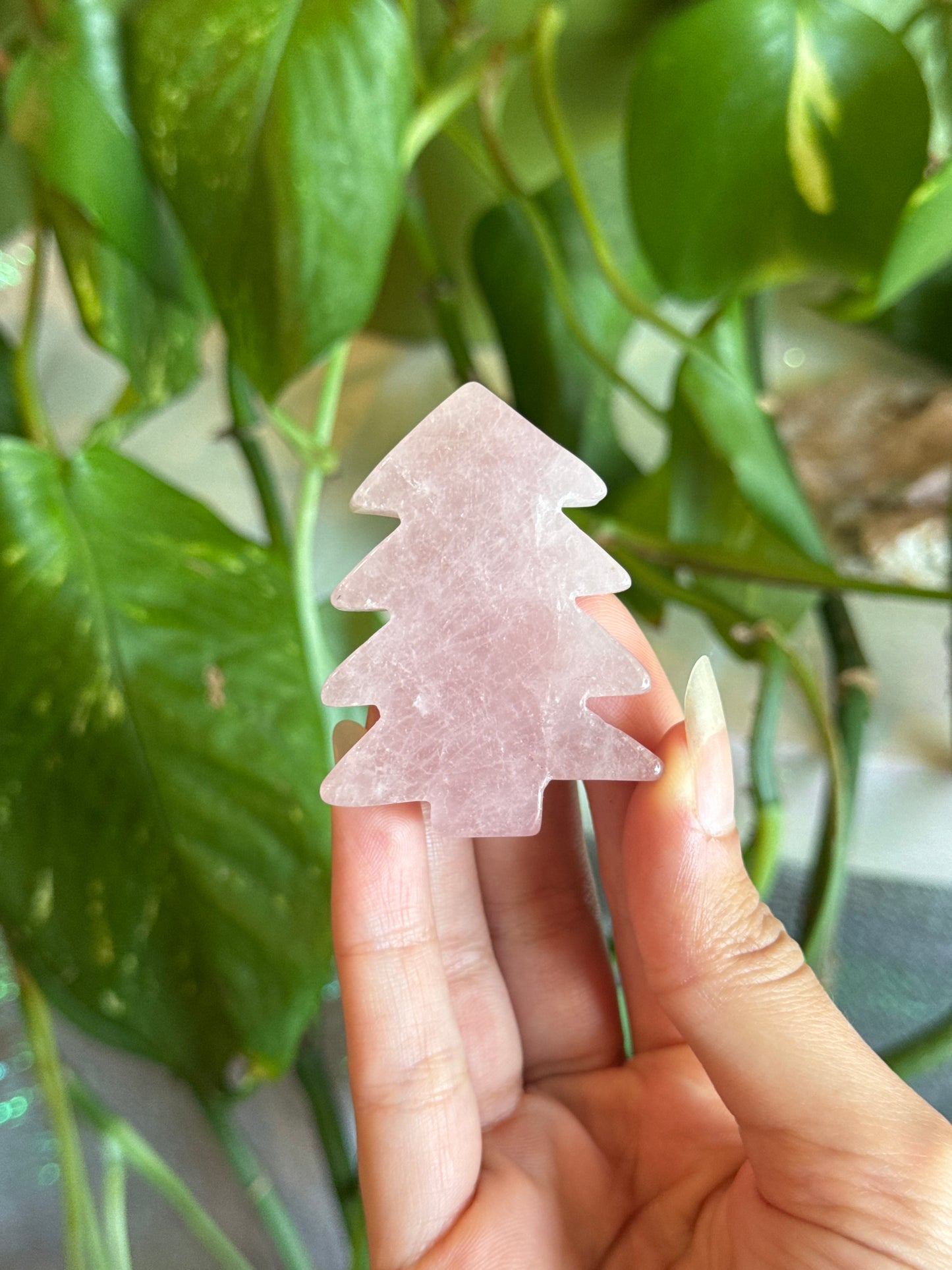 Rose Quartz Tree Carving