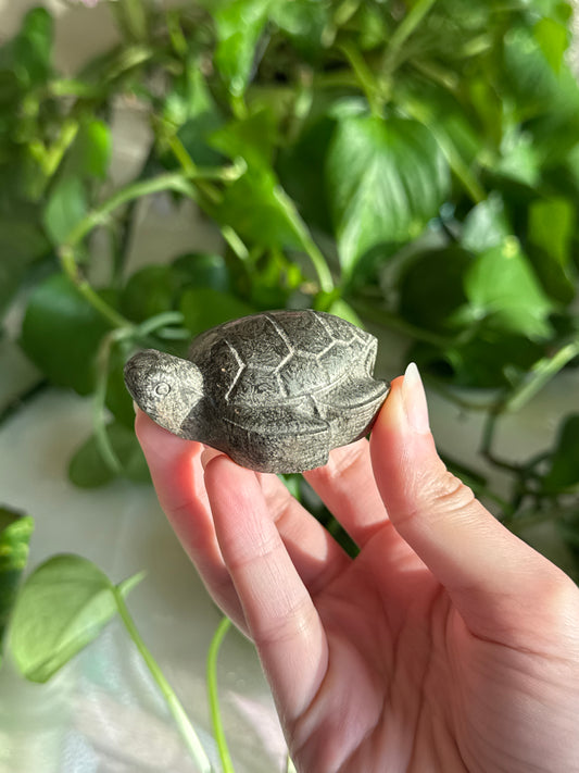 Pyrite Sea Turtle Carving