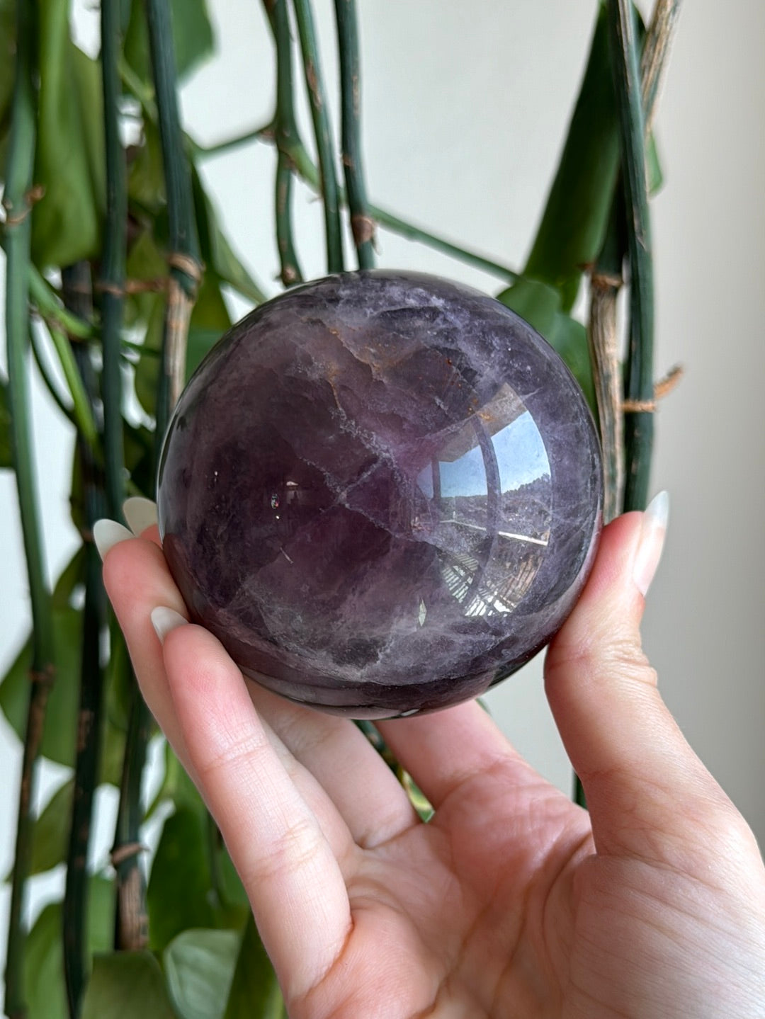 Large Silk Fluorite Sphere