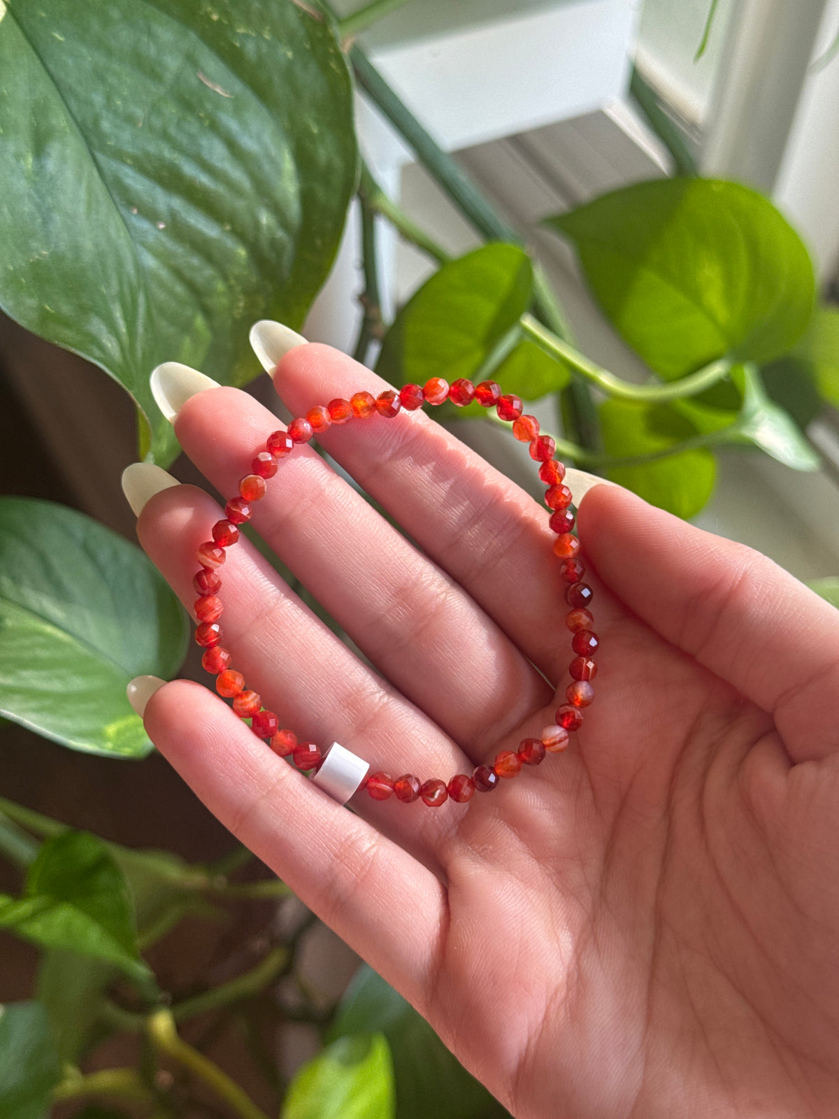 Carnelian Dainty Faceted Bracelet
