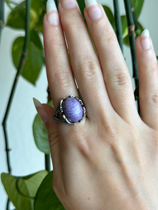 Charoite Adjustable Ring