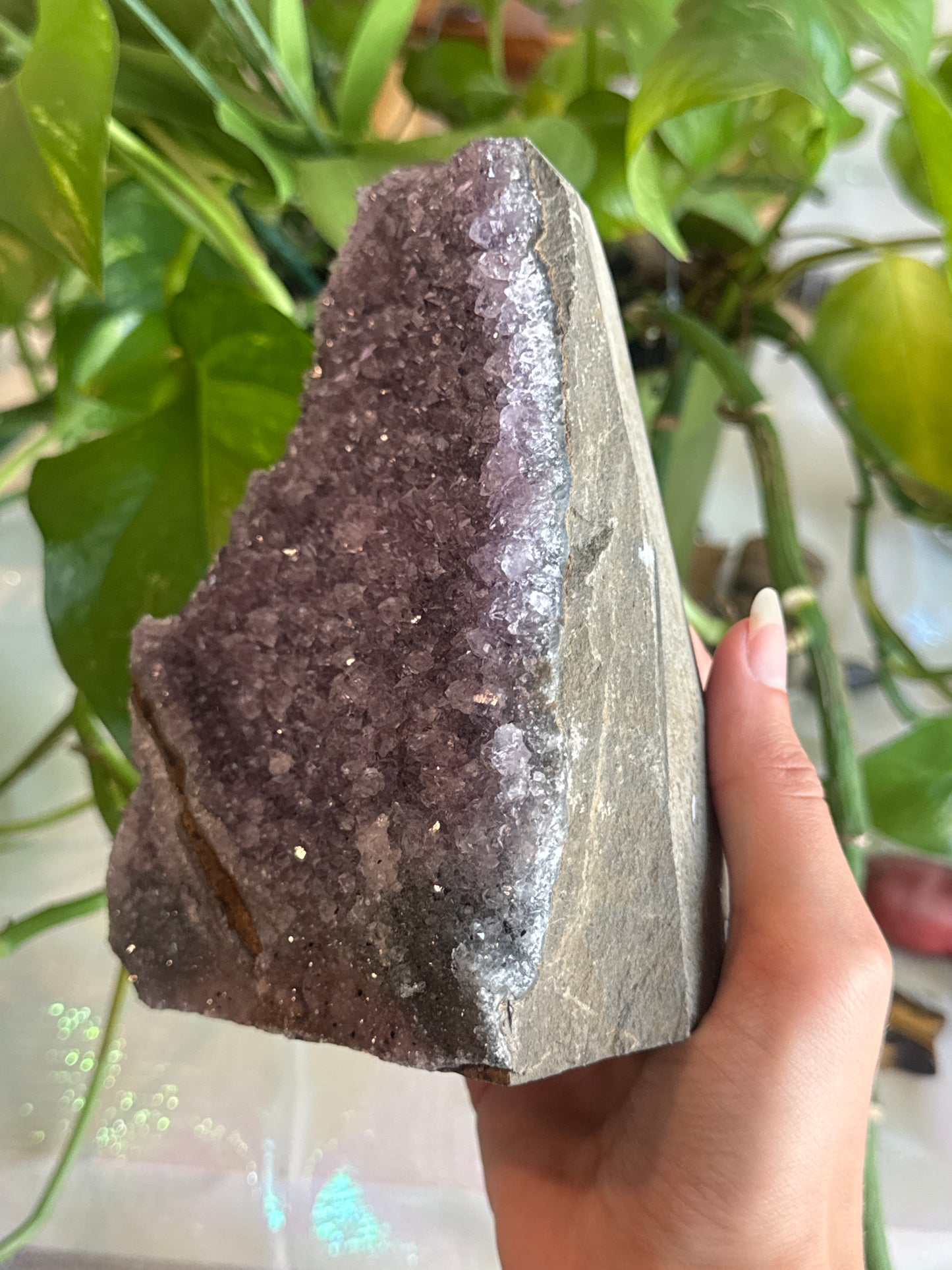 Large Galaxy Amethyst Cut Base
