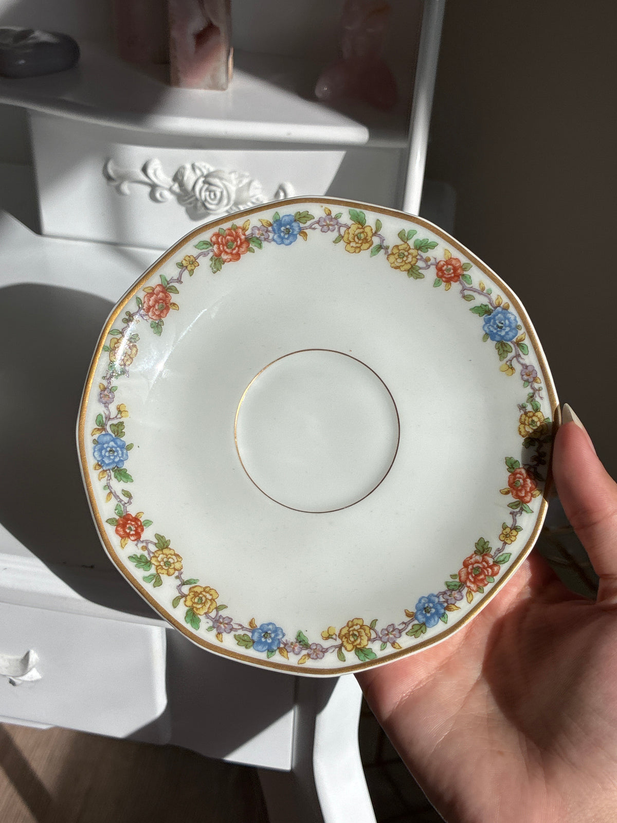 Multi Colored Petunias Tea Set