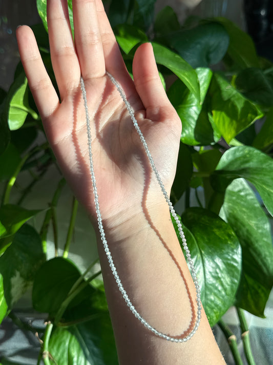 Labradorite Dainty Faceted Beaded Adjustable Necklace