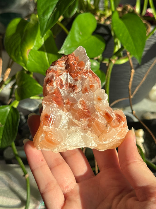 Peachy Banded Tri-Color Mexican Calcite F