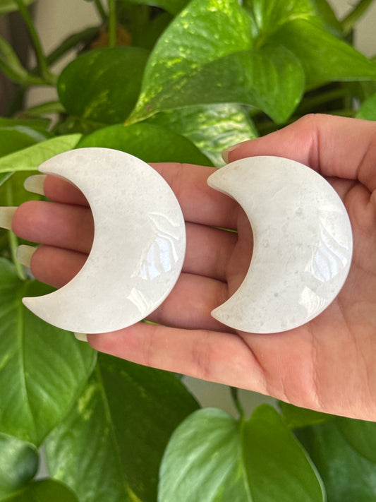 White Calcite Moon
