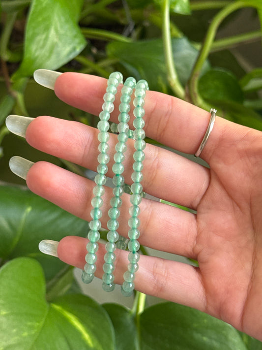 Green Strawberry Quartz Dainty Bracelet