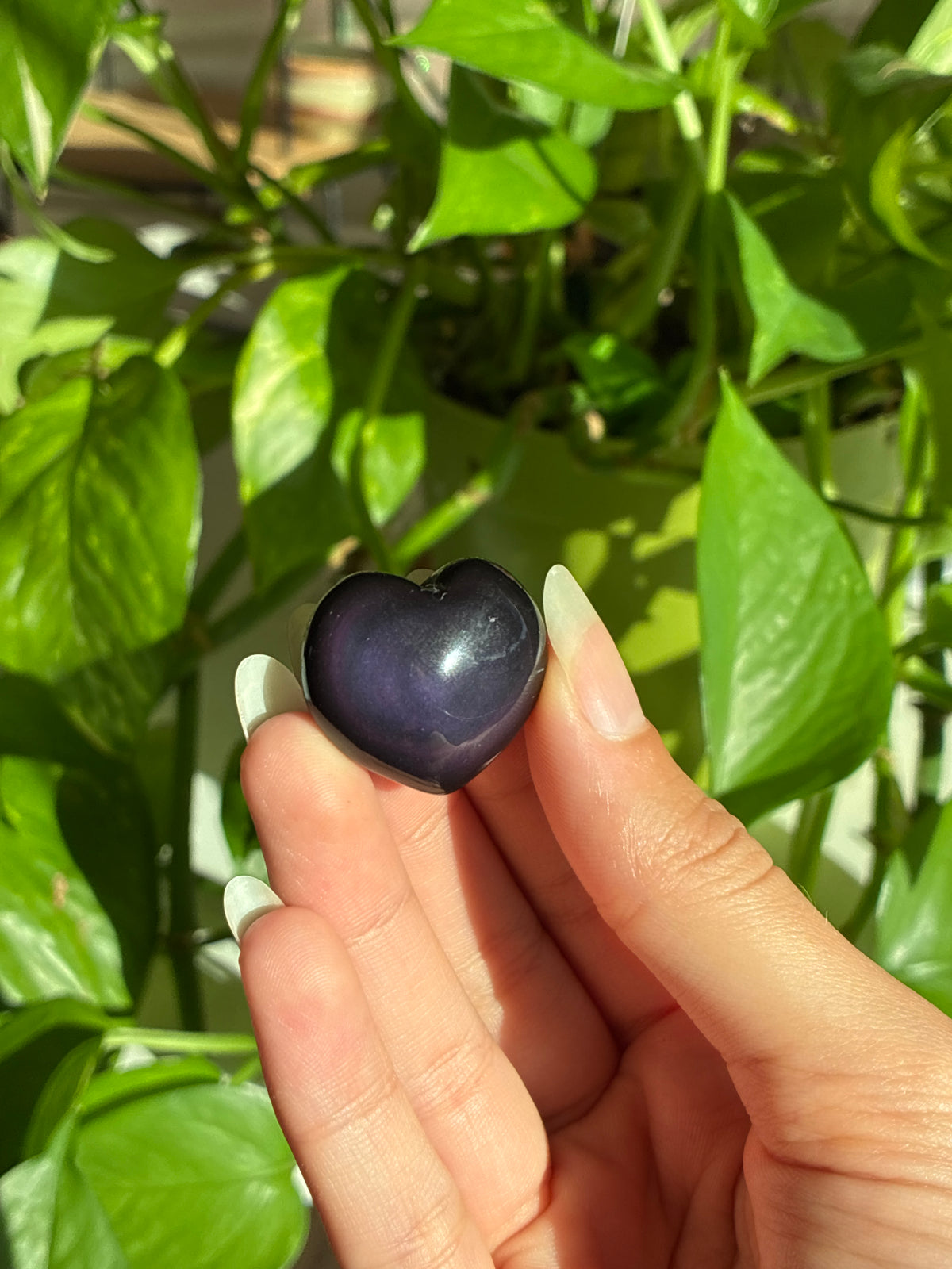 Rainbow Obsidian Heart