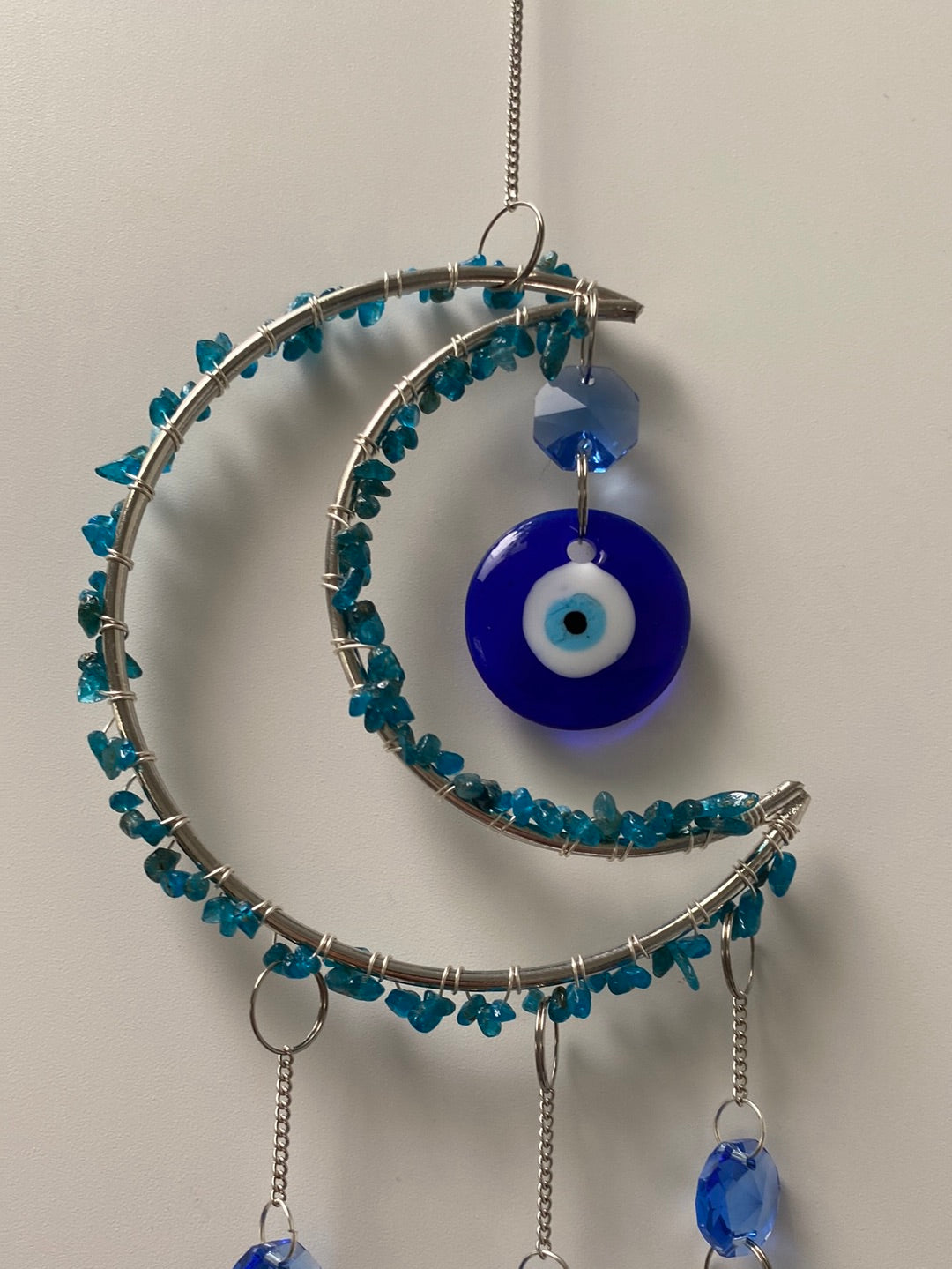 Blue Apatite Evil Eye Suncatcher