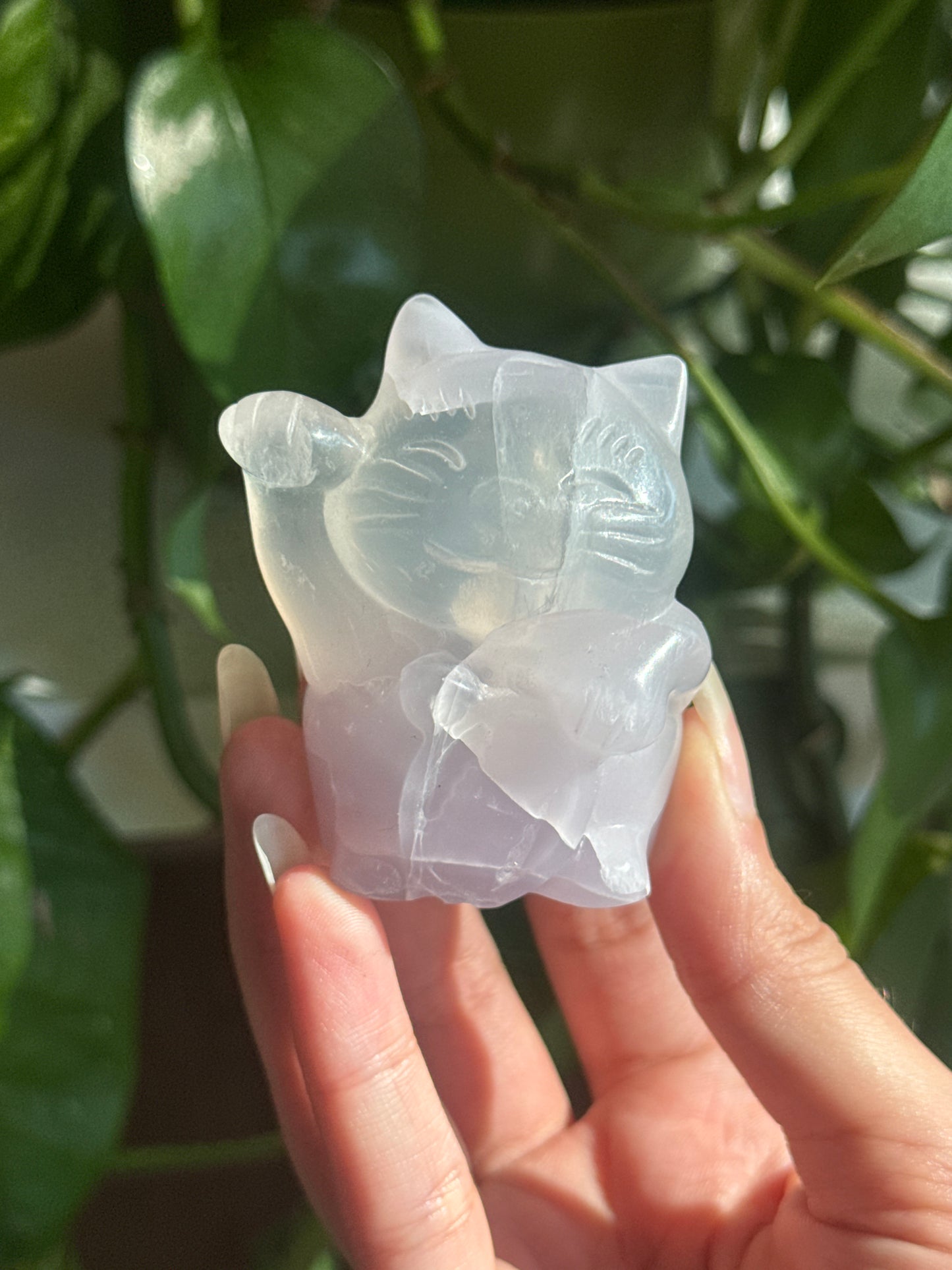Yttium Fluorite Lucky Money Cat