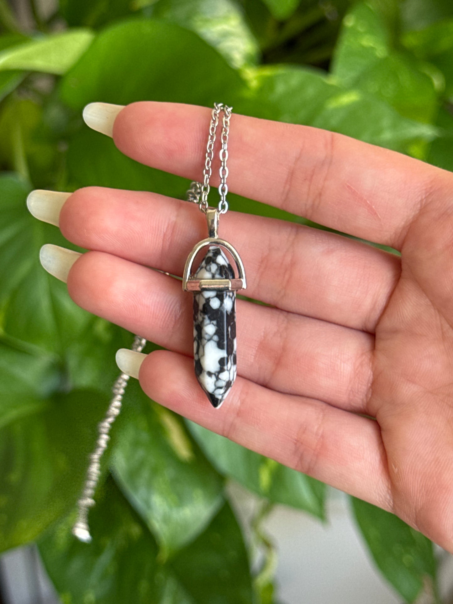 Black Dyed Quartz Necklace