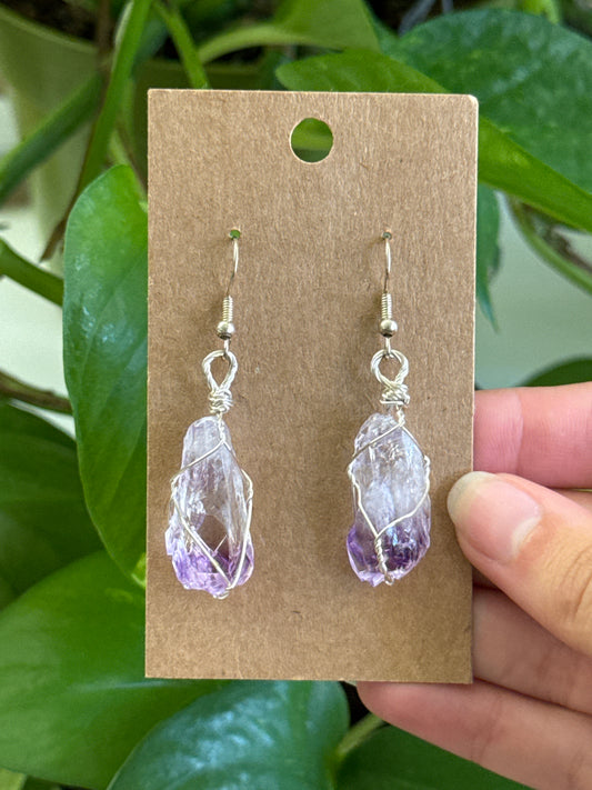 Amethyst Wire Wrap Earrings