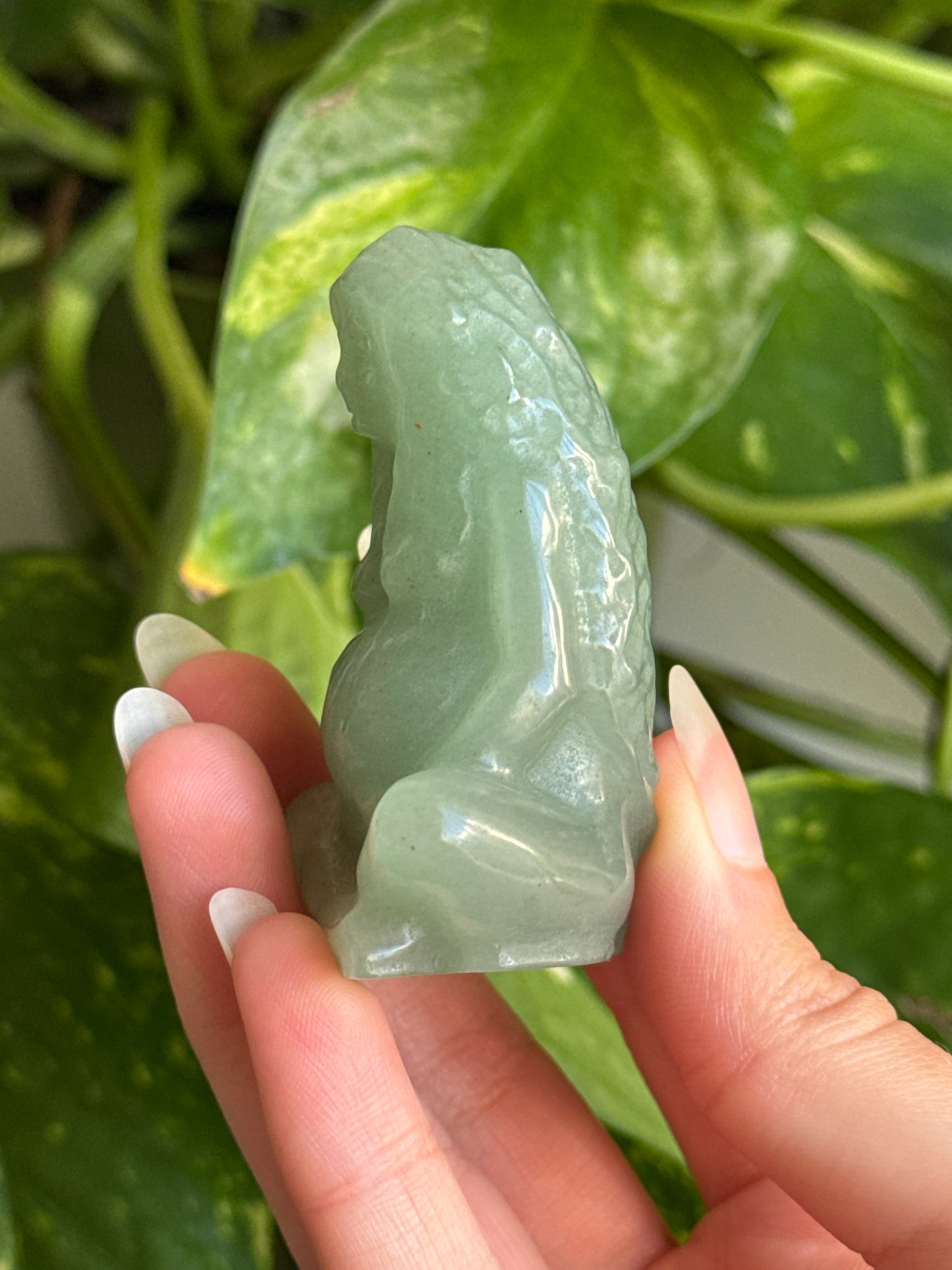 Green Aventurine Gaia Carving