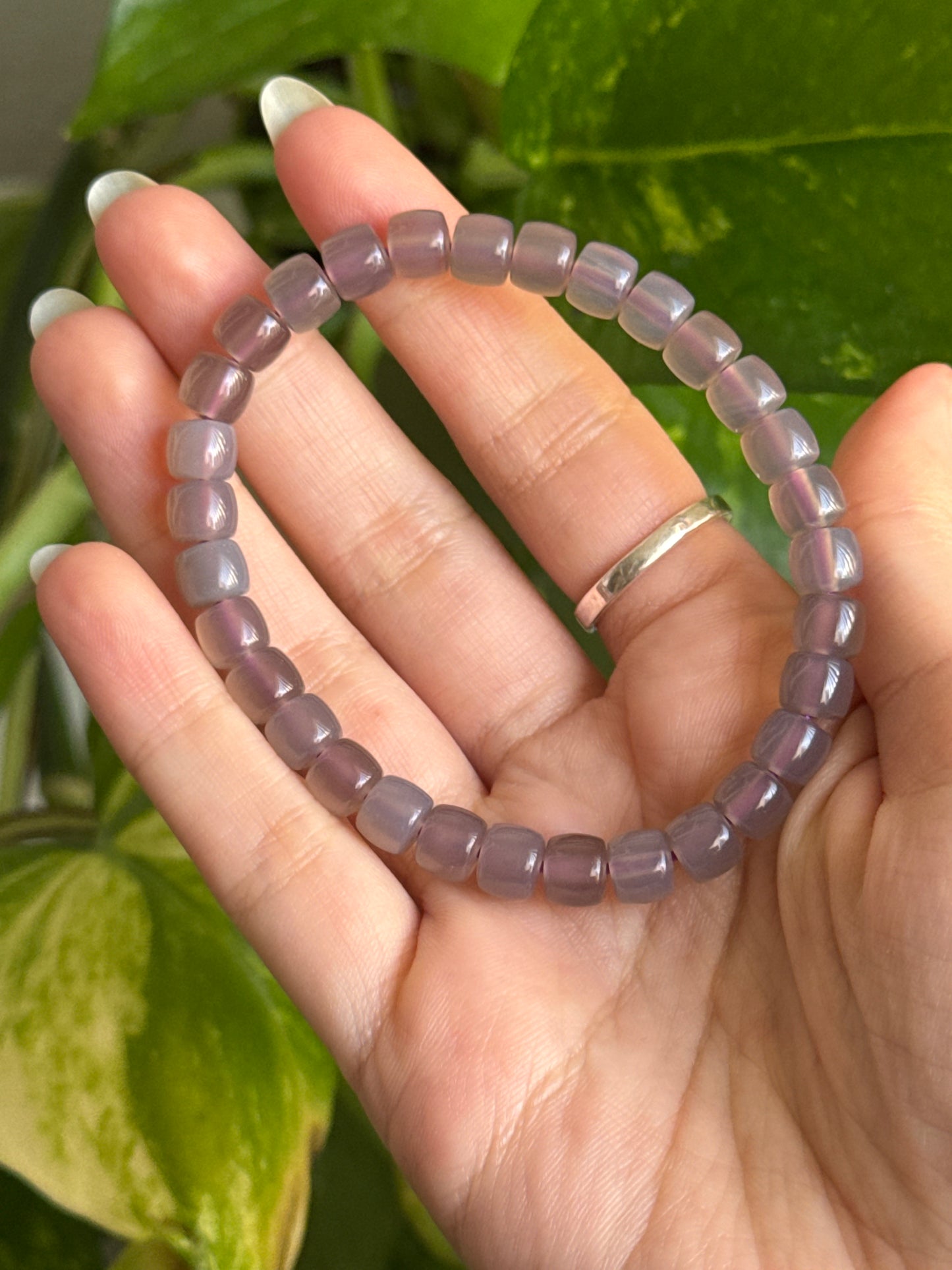 Moody Lavender Chalcedony Bracelet