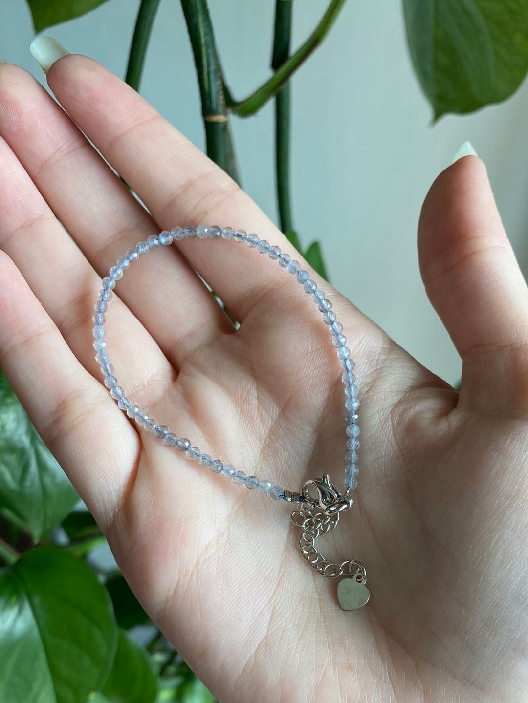 Labradorite Adjustable Dainty Faceted Bracelet