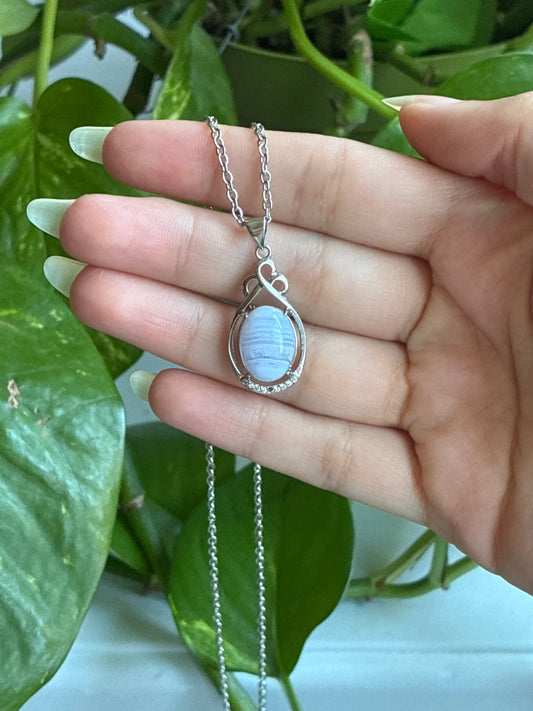 Blue Lace Agate Necklace