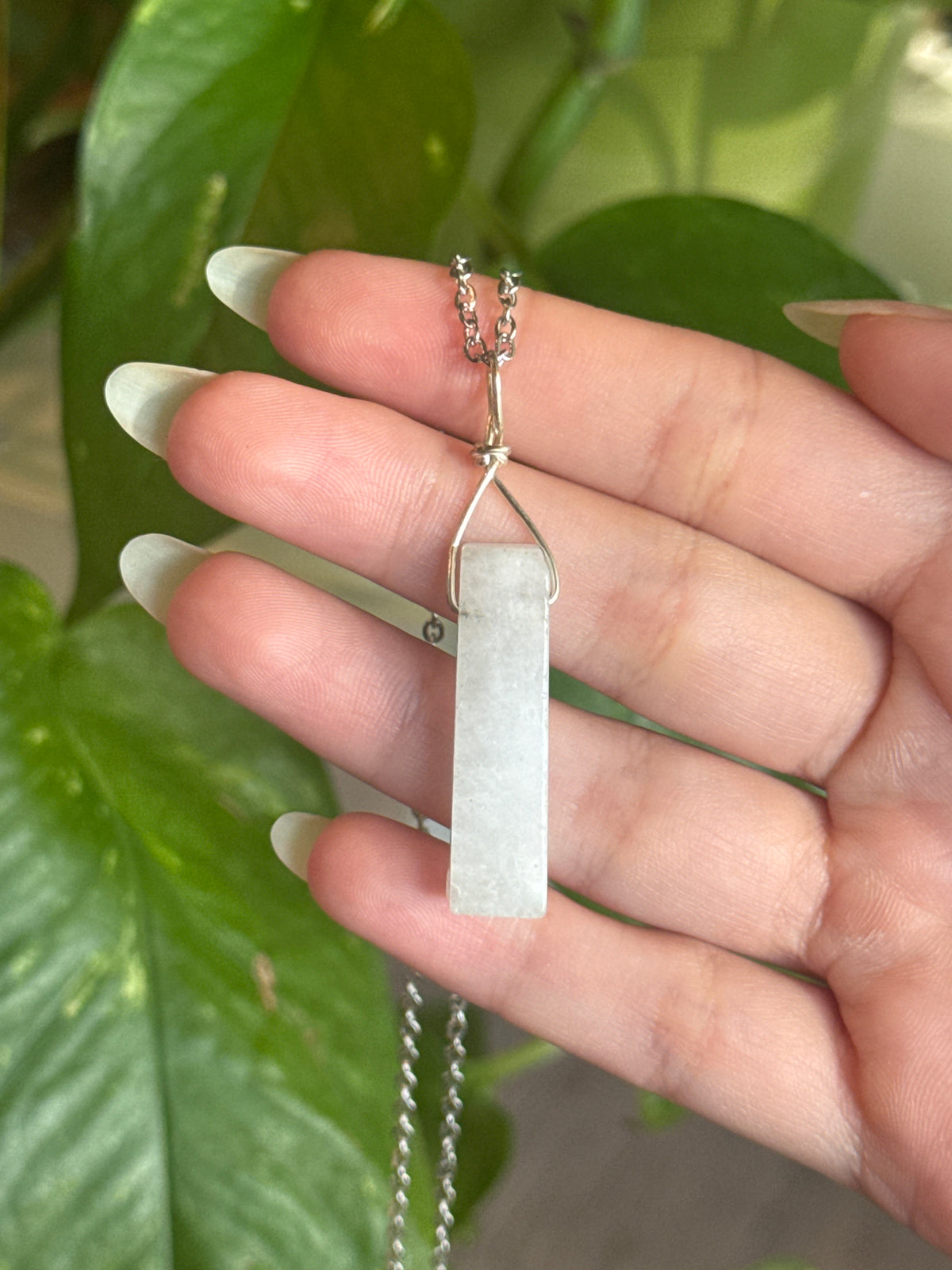 Clear Quartz Wired Wrapped Necklace
