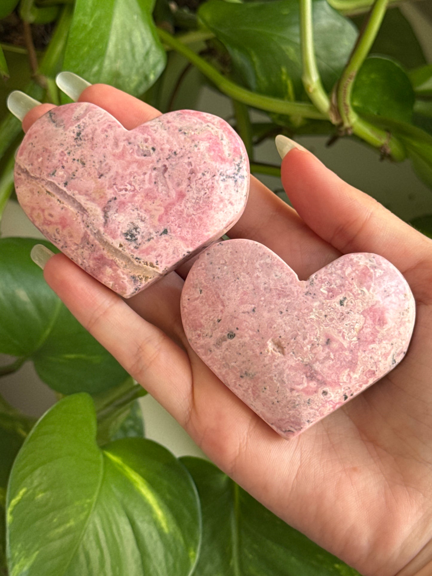 Bubblegum Rhodonite Heart | You Pick