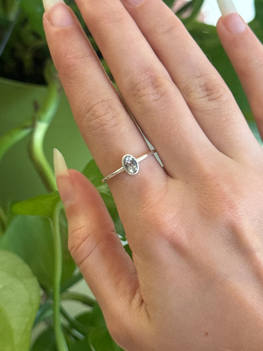 Aquamarine Oval Size 7.75 Ring