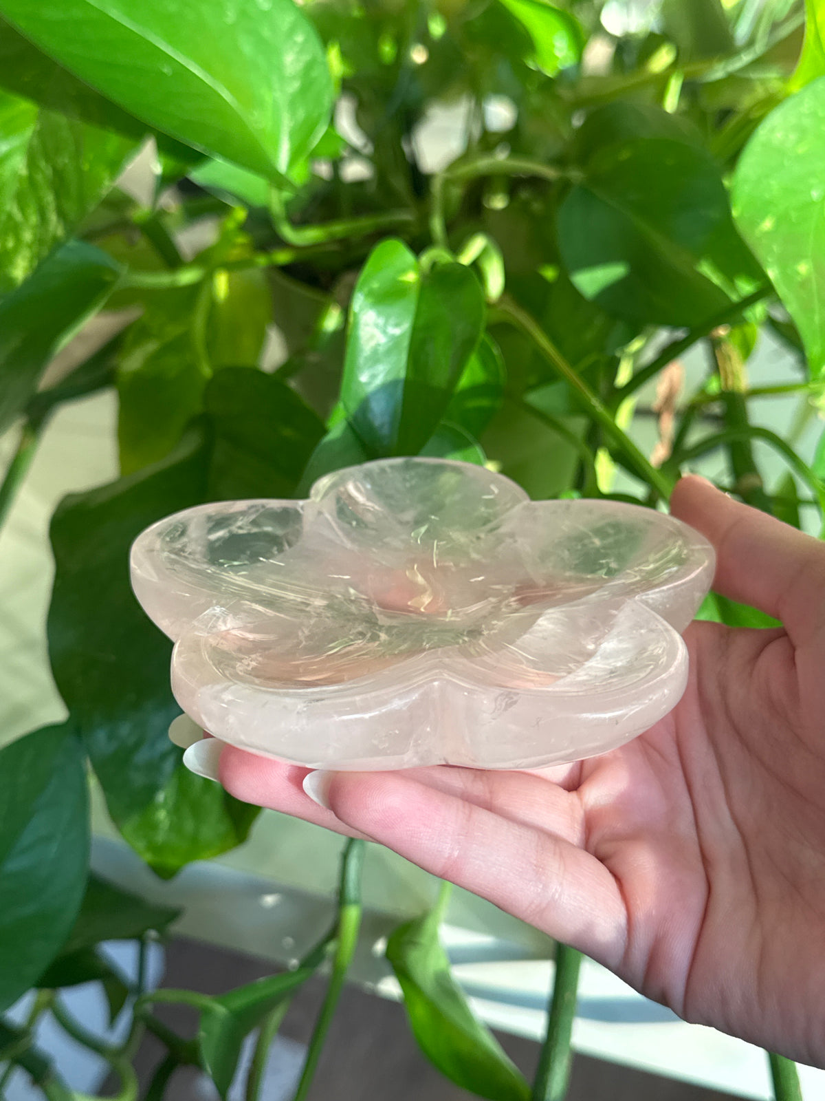 Rose Quartz Flower Bowl