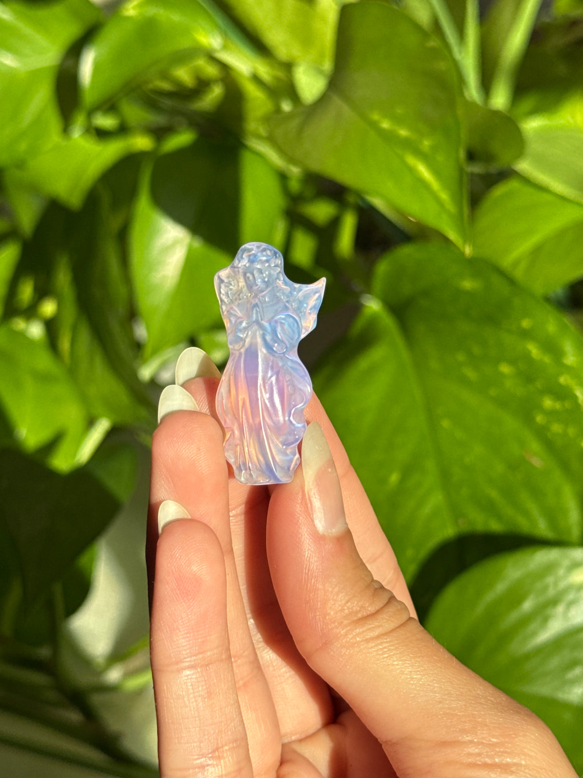 Pink Opalite Angel Carving