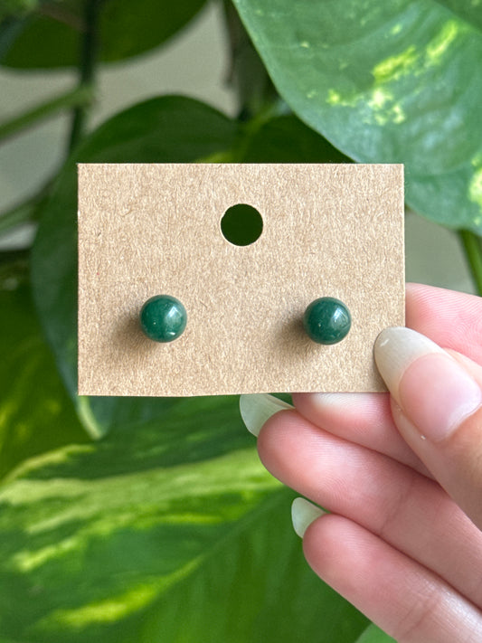 Green Aventurine Stud Earrings