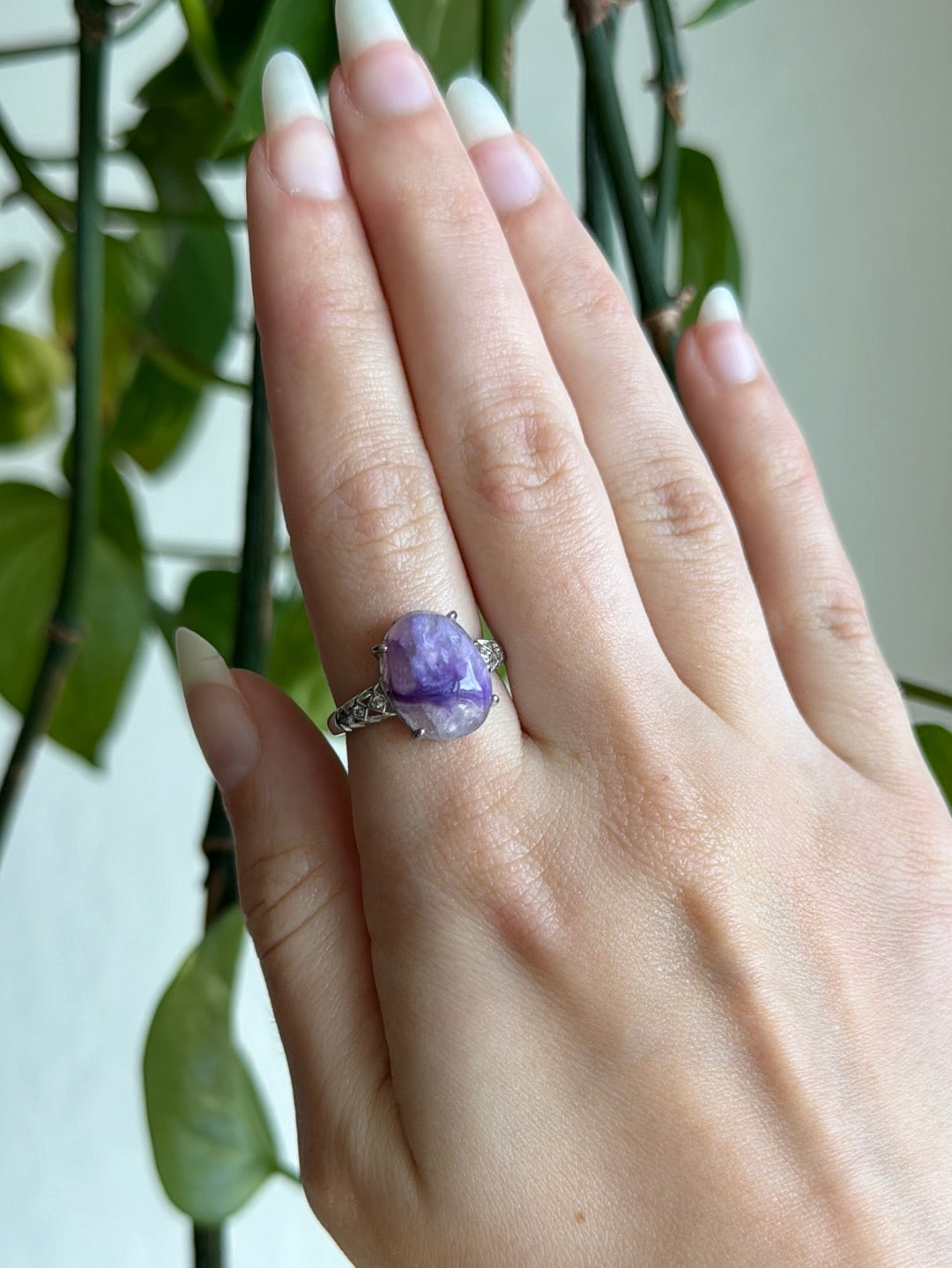 Charoite Adjustable Ring