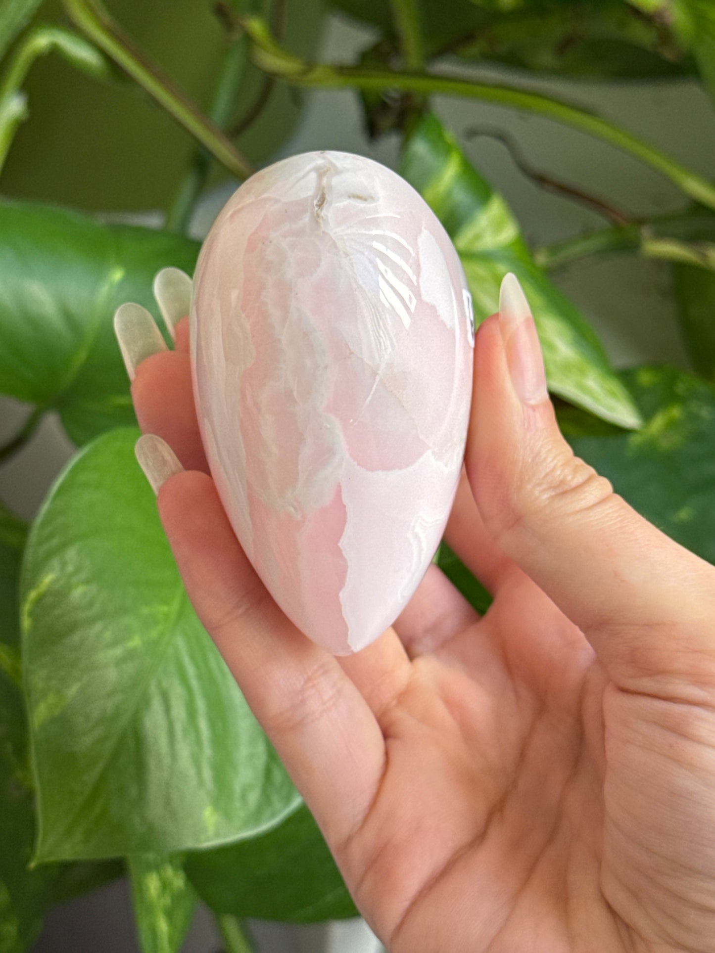 Baby Pink Calcite Chubby Heart
