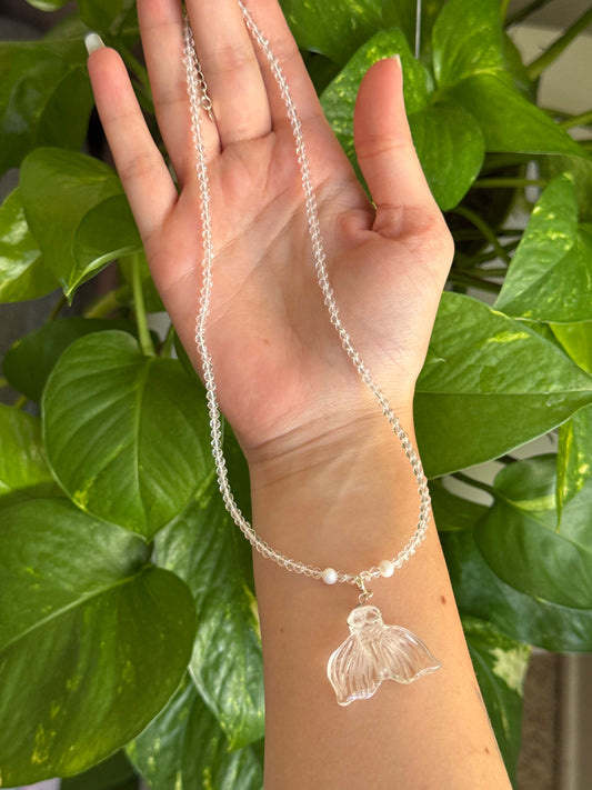 Clear Quartz Mermaid Beaded Necklace