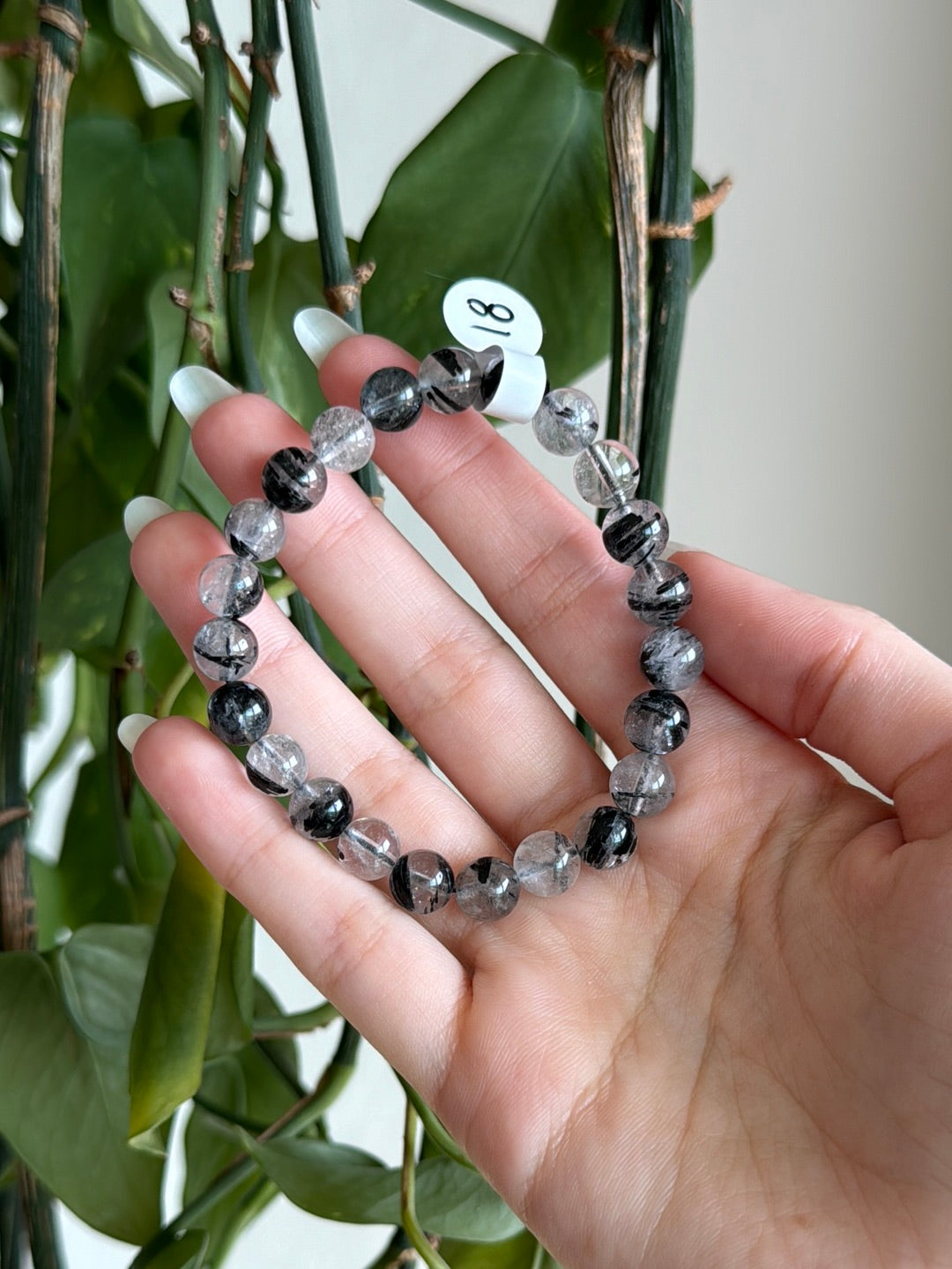 Black Tourmaline in Quartz Bracelet