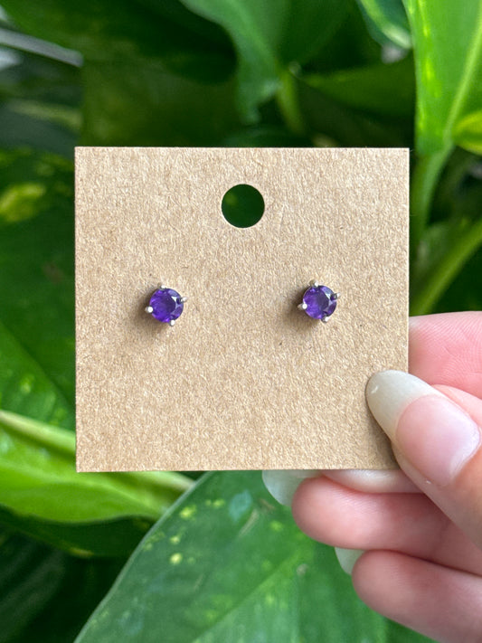 Amethyst Stud Earrings