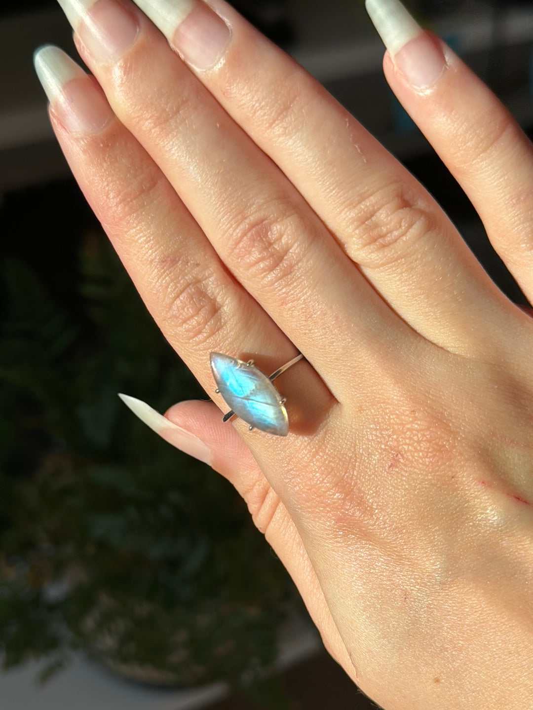 925 Silver Labradorite Adjustable Ring