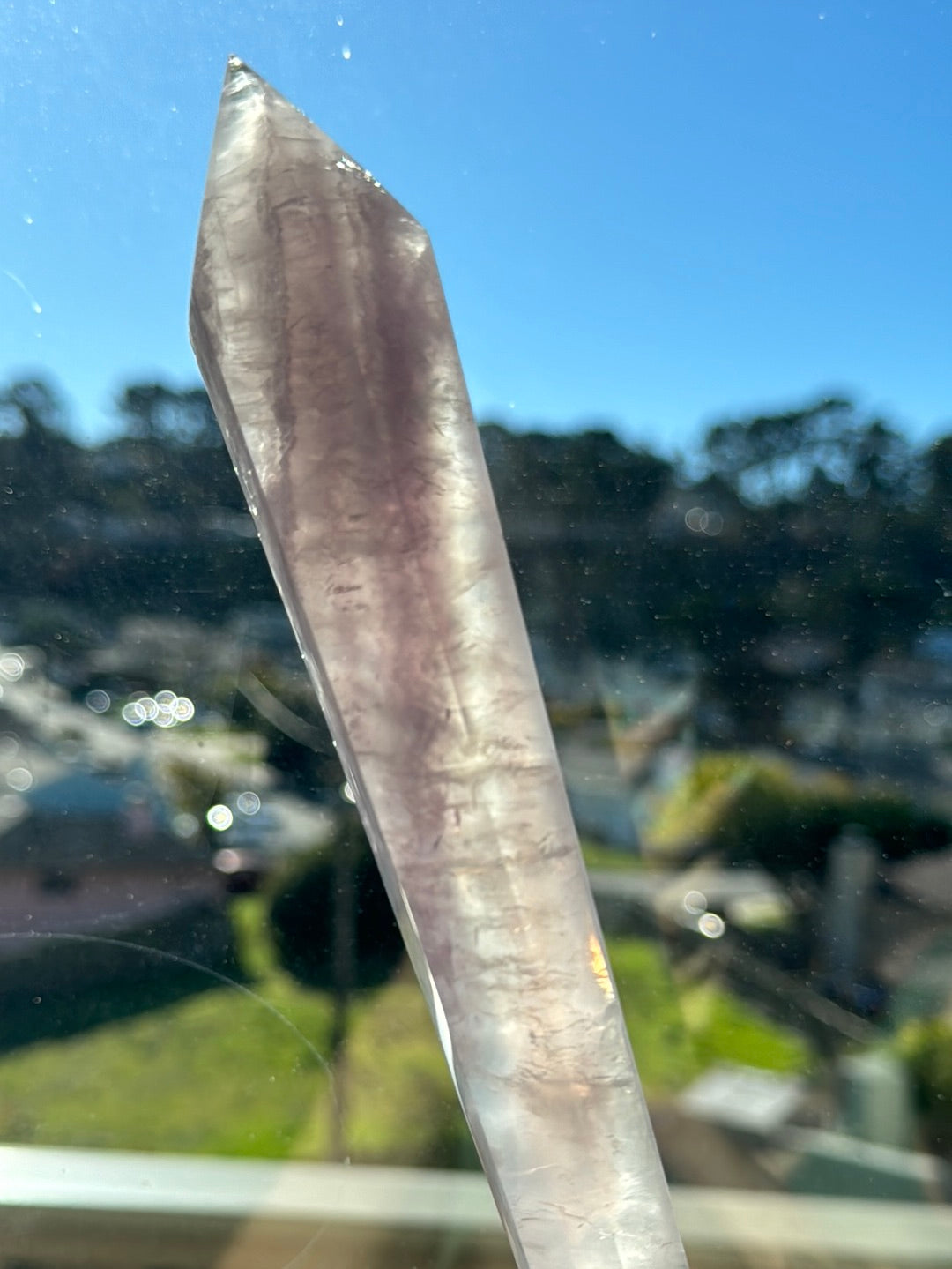 11” Lavender Fluorite Wand With Mica