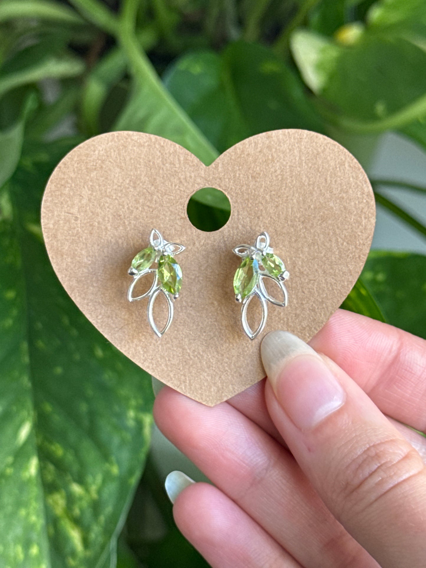 Peridot Vine 925 Sterling Silver Earrings