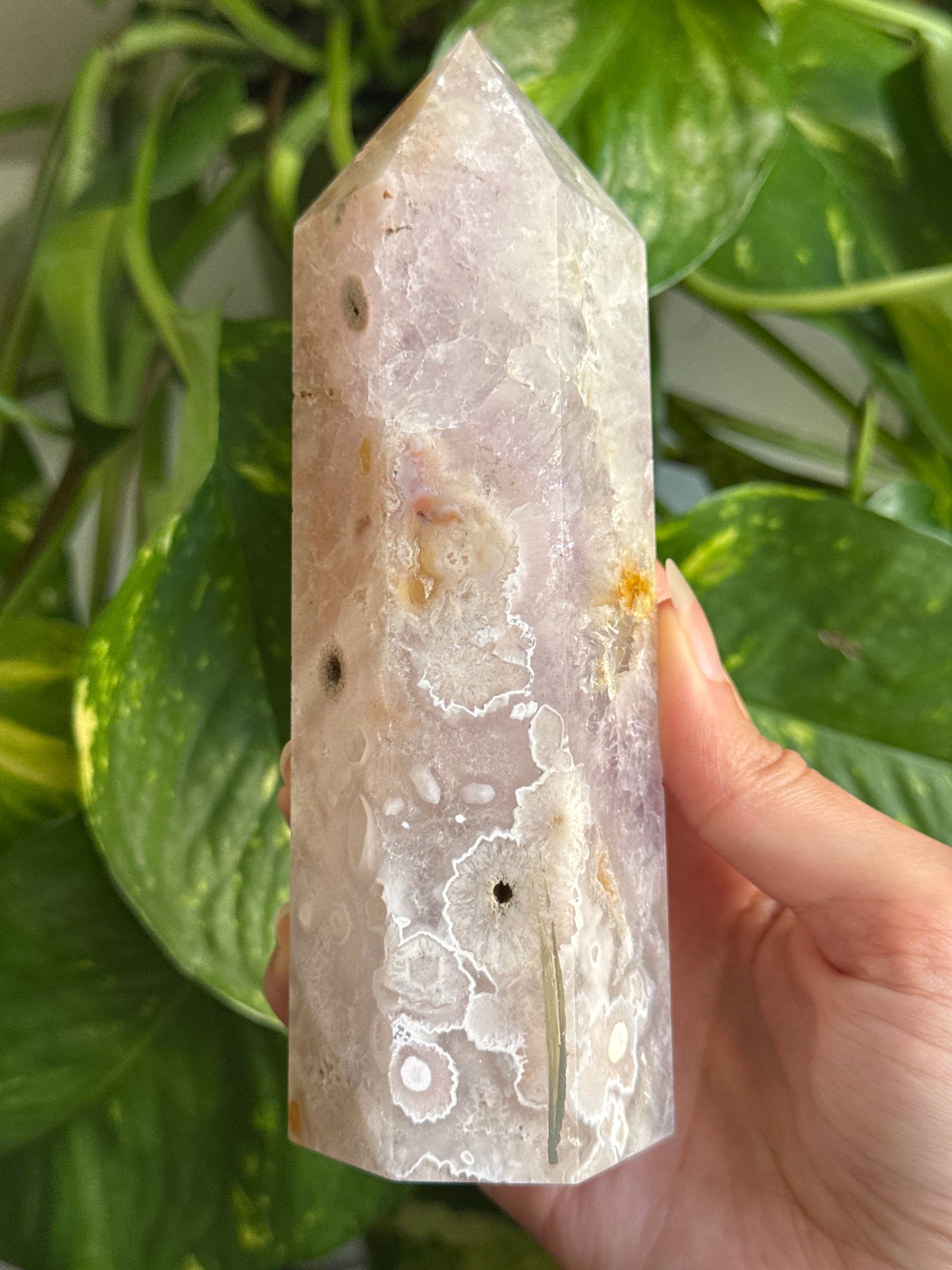 Large Pink Amethyst & Amethyst & Quartz Tower