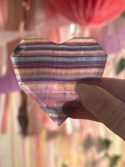 Candy Fluorite Geometric Heart