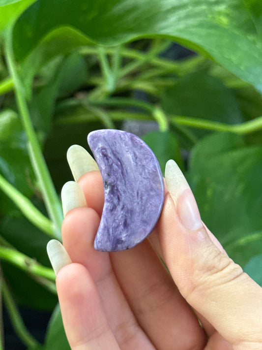 Chatoyant Charoite Crescent Moon