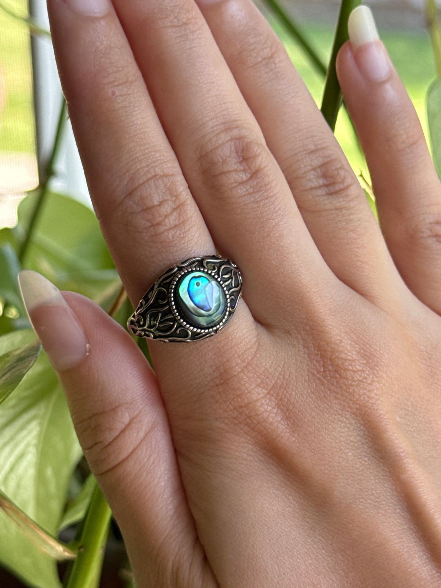 Abalone Shell Adjustable Ring