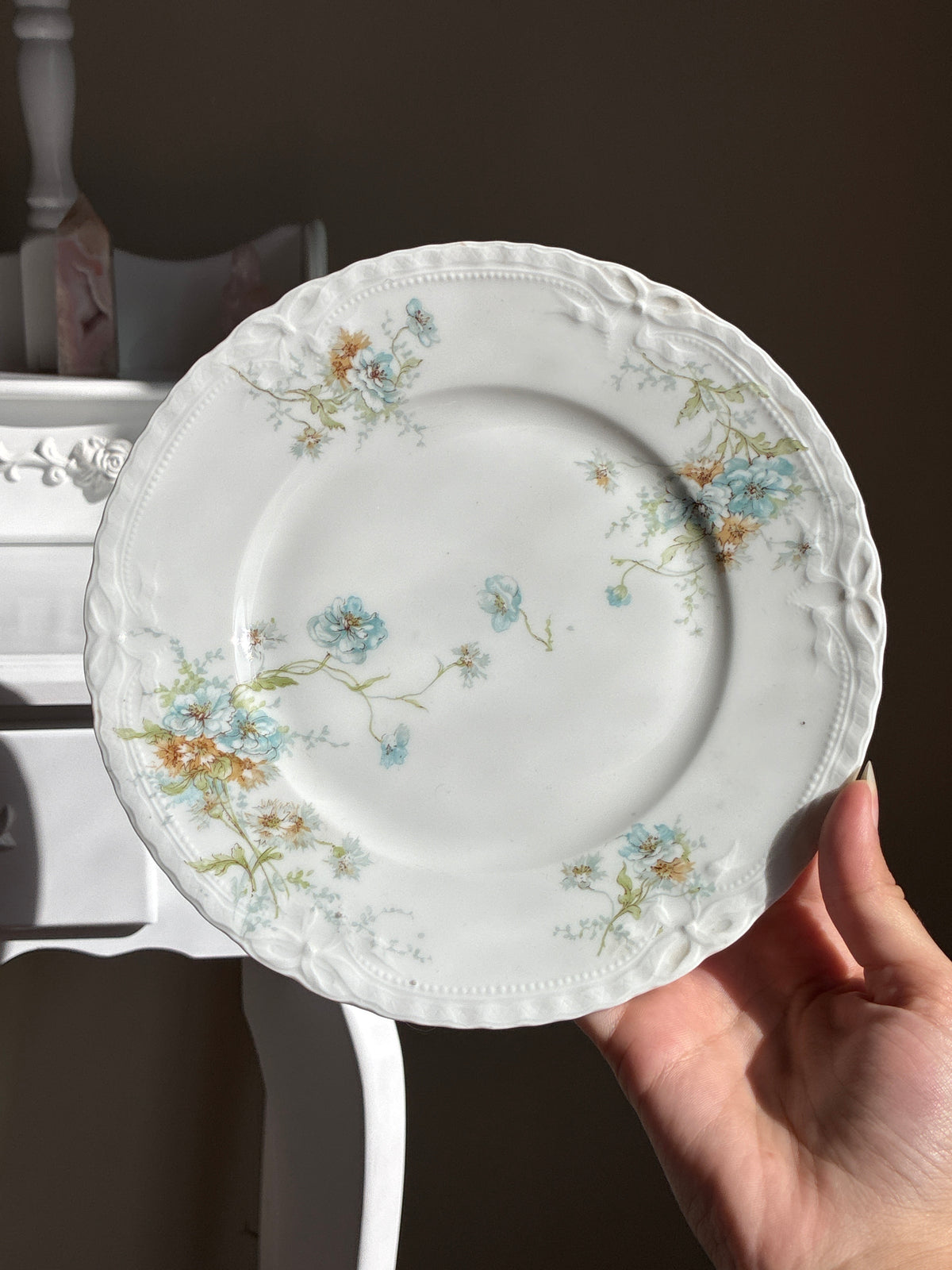 Large Blue Roses Plate